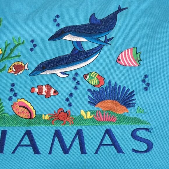 Bahamas Canvas Tote Bag Large Travel Purse Beach Ocean Island Vacation Rope - Picture 3 of 12